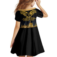 Personalized Hungary Budapest Capital Kid Short Sleeve Dress Hungarian Turul Bird - Wonder Print Shop
