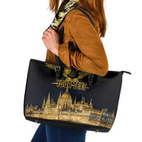 Personalized Hungary Budapest Capital Leather Tote Bag Hungarian Turul Bird - Wonder Print Shop