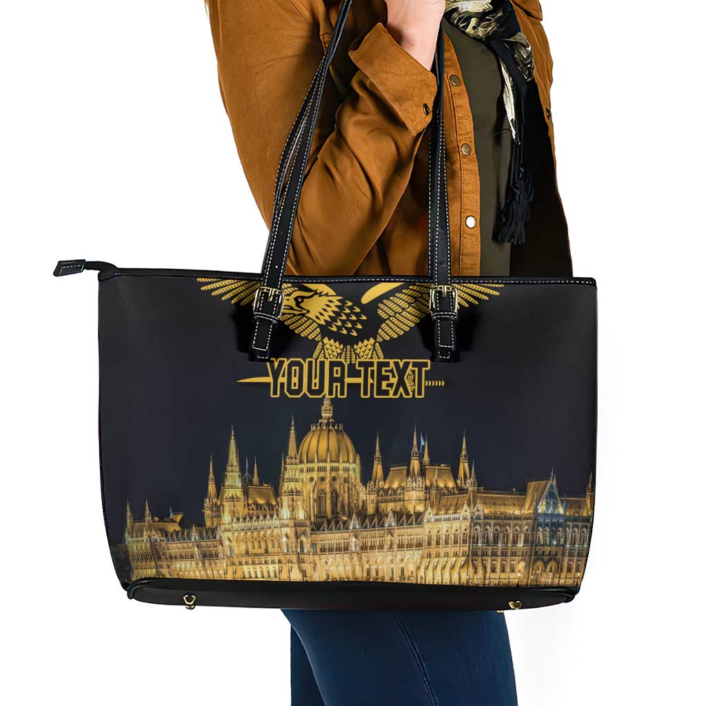 Personalized Hungary Budapest Capital Leather Tote Bag Hungarian Turul Bird - Wonder Print Shop