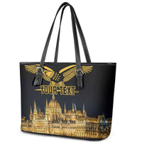 Personalized Hungary Budapest Capital Leather Tote Bag Hungarian Turul Bird - Wonder Print Shop