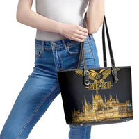Personalized Hungary Budapest Capital Leather Tote Bag Hungarian Turul Bird - Wonder Print Shop