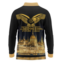 Personalized Hungary Budapest Capital Long Sleeve Polo Shirt Hungarian Turul Bird - Wonder Print Shop