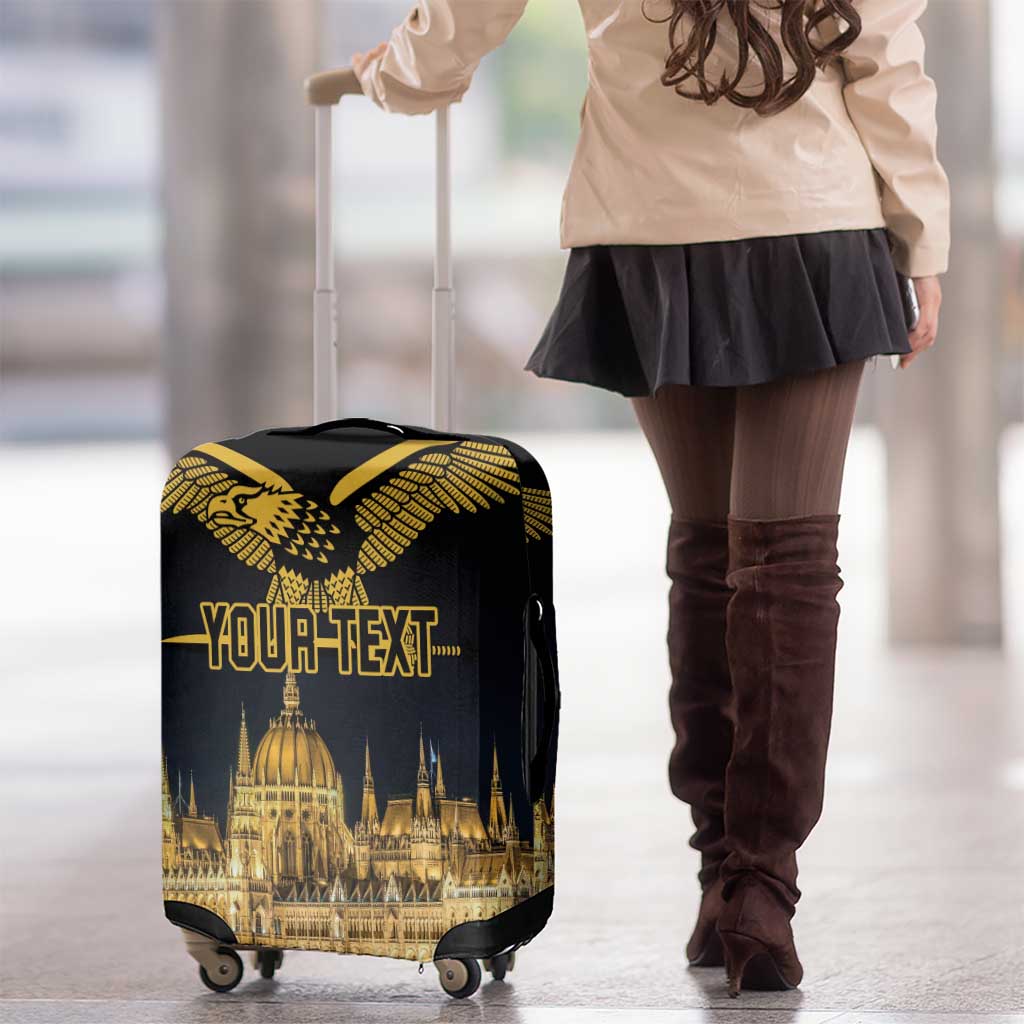 Personalized Hungary Budapest Capital Luggage Cover Hungarian Turul Bird - Wonder Print Shop