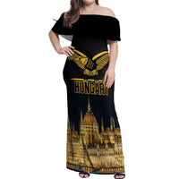Personalized Hungary Budapest Capital Off Shoulder Maxi Dress Hungarian Turul Bird - Wonder Print Shop