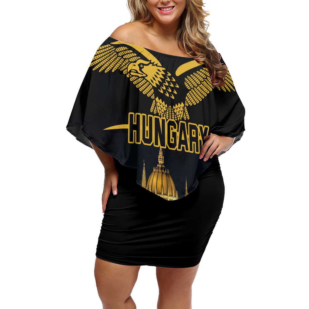 Personalized Hungary Budapest Capital Off Shoulder Short Dress Hungarian Turul Bird - Wonder Print Shop