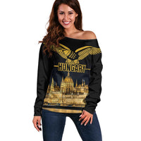 Personalized Hungary Budapest Capital Off Shoulder Sweater Hungarian Turul Bird - Wonder Print Shop