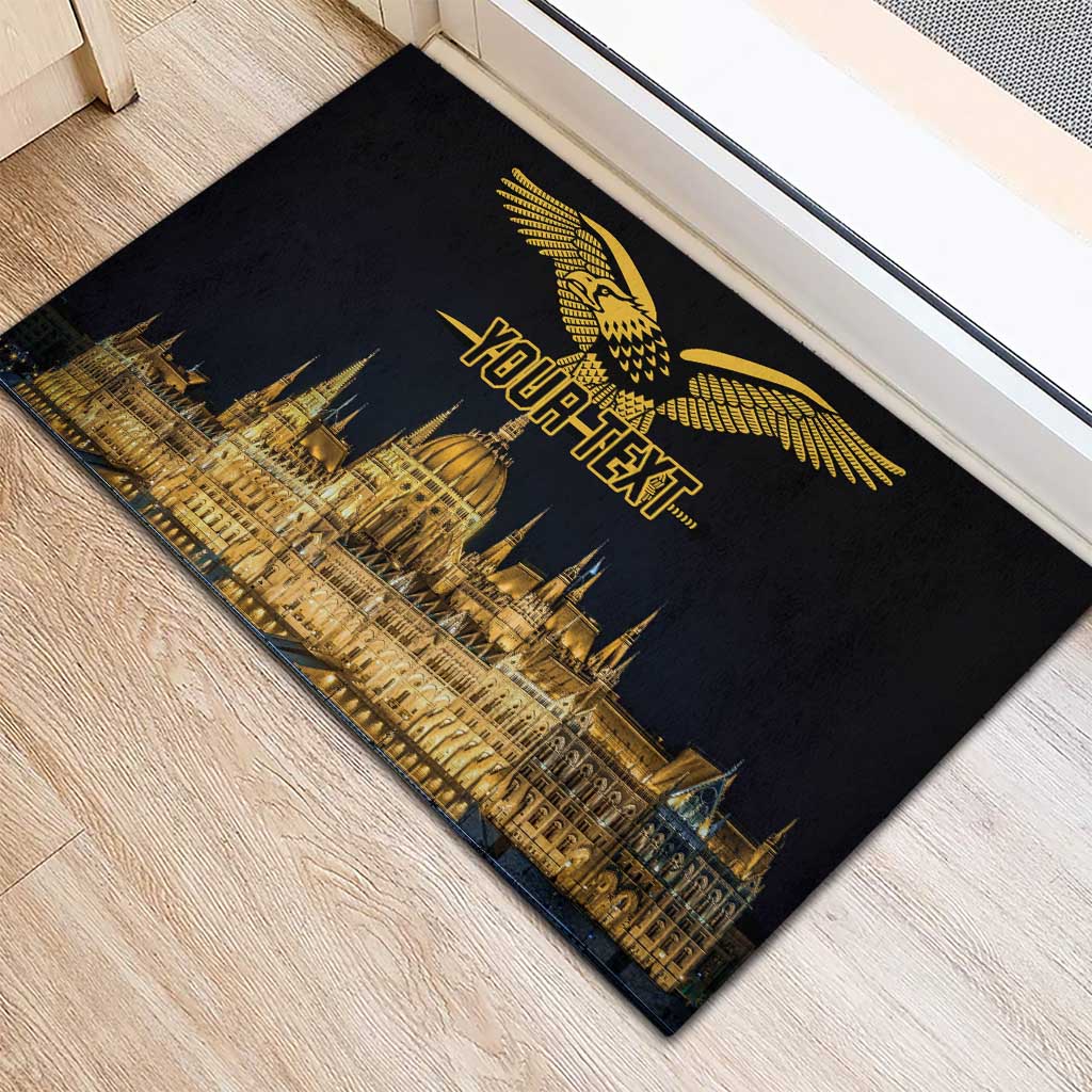 Personalized Hungary Budapest Capital Rubber Doormat Hungarian Turul Bird - Wonder Print Shop