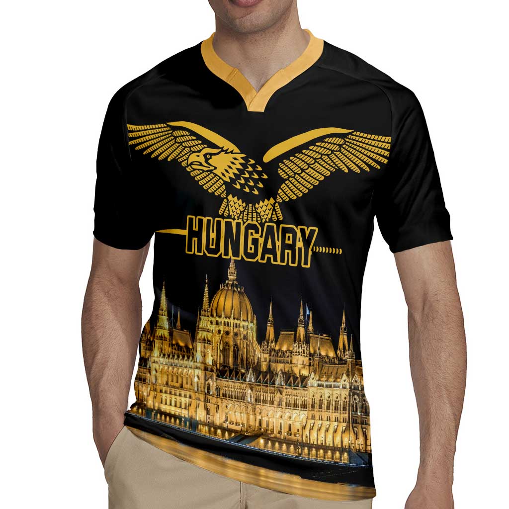 Personalized Hungary Budapest Capital Rugby Jersey Hungarian Turul Bird - Wonder Print Shop