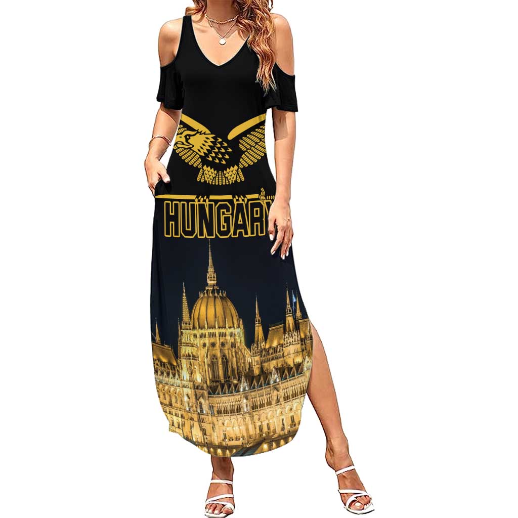 Personalized Hungary Budapest Capital Summer Maxi Dress Hungarian Turul Bird - Wonder Print Shop