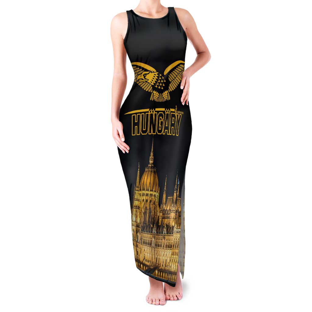 Personalized Hungary Budapest Capital Tank Maxi Dress Hungarian Turul Bird - Wonder Print Shop