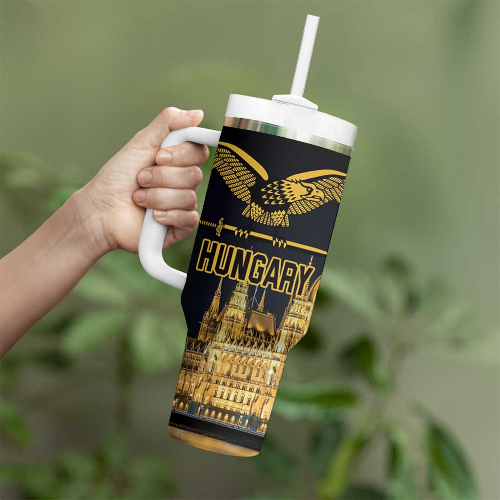 Personalized Hungary Budapest Capita Tumbler With Handle Hungarian Turul Bird - Wonder Print Shop