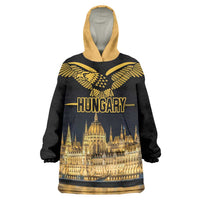 Personalized Hungary Budapest Capital Wearable Blanket Hoodie Hungarian Turul Bird - Wonder Print Shop