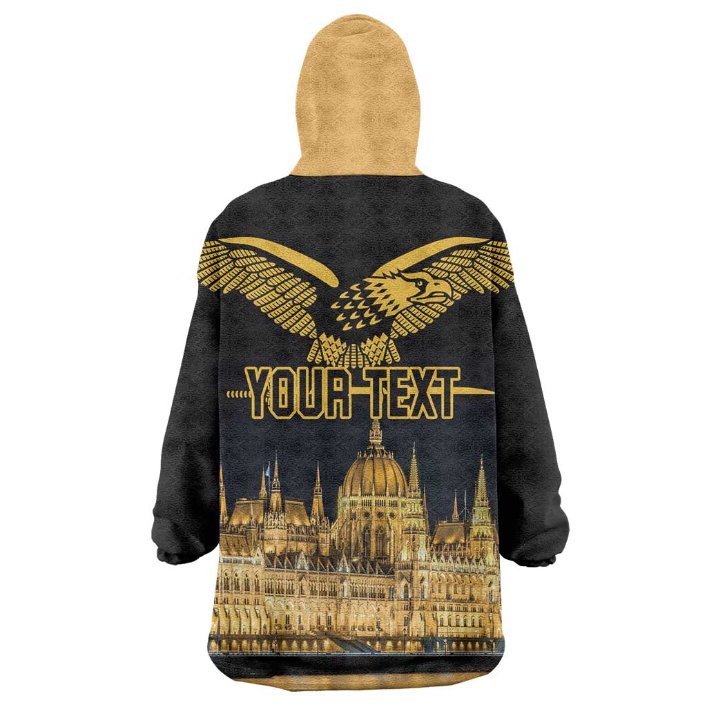 Personalized Hungary Budapest Capital Wearable Blanket Hoodie Hungarian Turul Bird - Wonder Print Shop