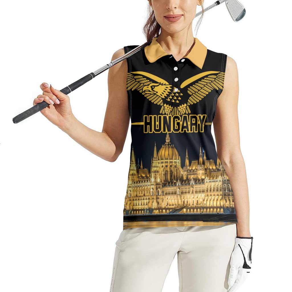 Personalized Hungary Budapest Capital Women Sleeveless Polo Shirt Hungarian Turul Bird - Wonder Print Shop