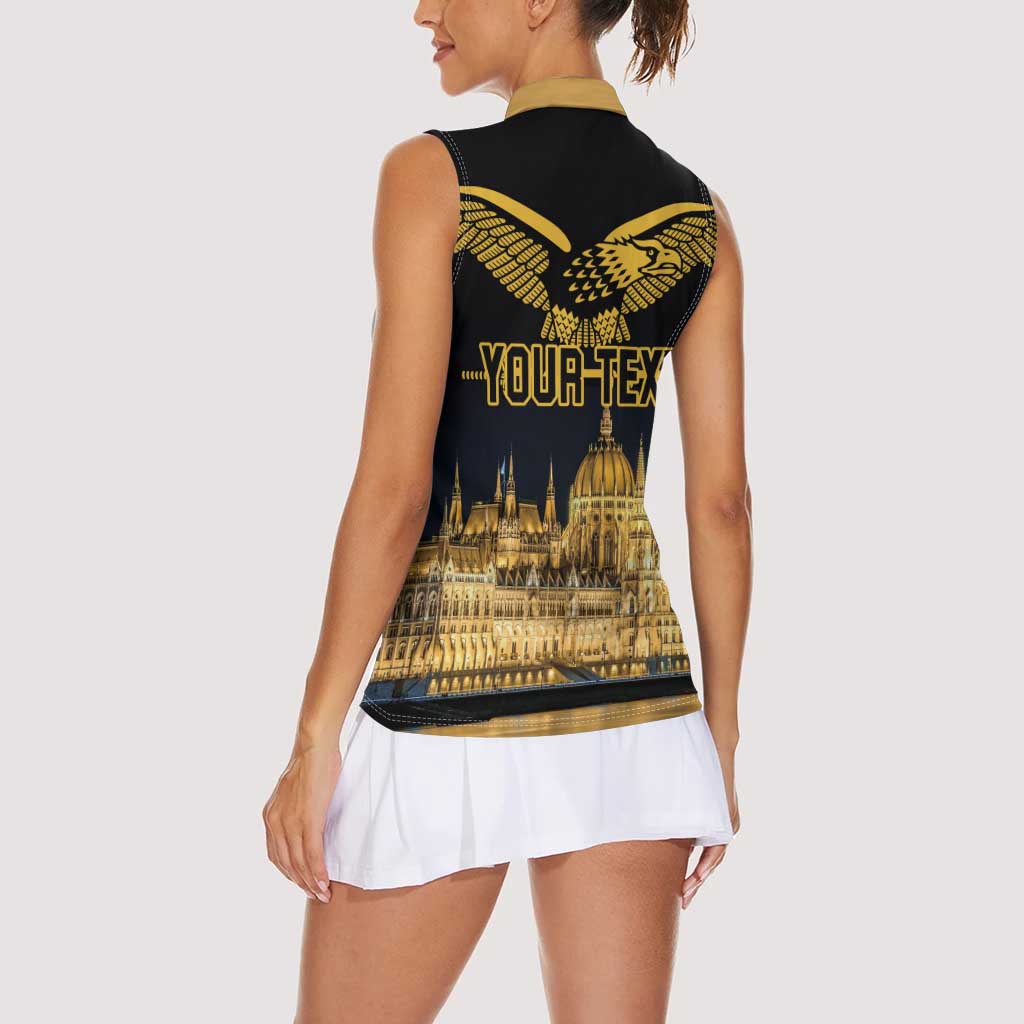 Personalized Hungary Budapest Capital Women Sleeveless Polo Shirt Hungarian Turul Bird - Wonder Print Shop