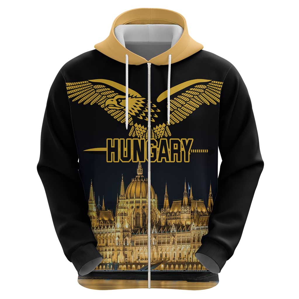 Personalized Hungary Budapest Capital Zip Hoodie Hungarian Turul Bird - Wonder Print Shop