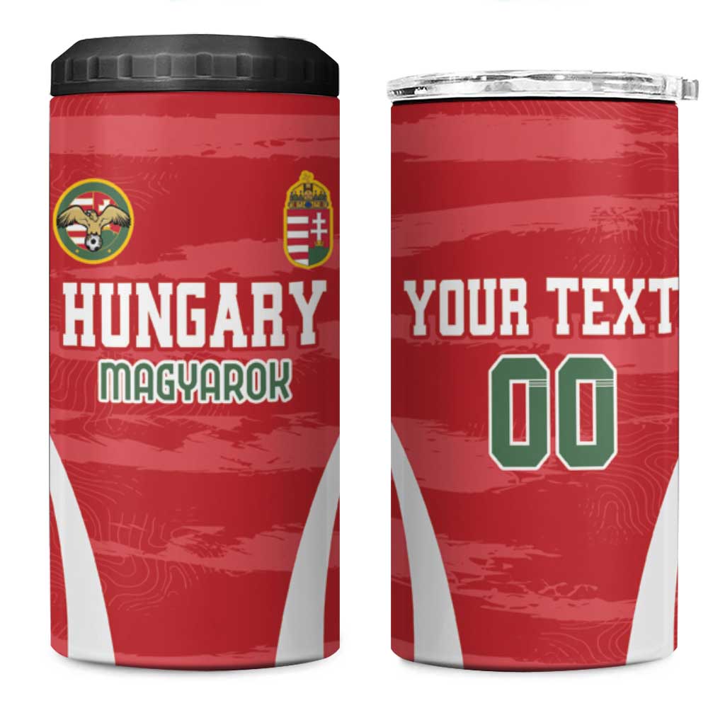 Custom Hungary Football 4 in 1 Can Cooler Tumbler Magyarok Classic Football - Wonder Print Shop