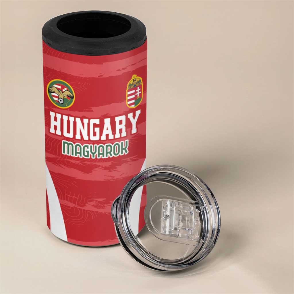 Custom Hungary Football 4 in 1 Can Cooler Tumbler Magyarok Classic Football - Wonder Print Shop