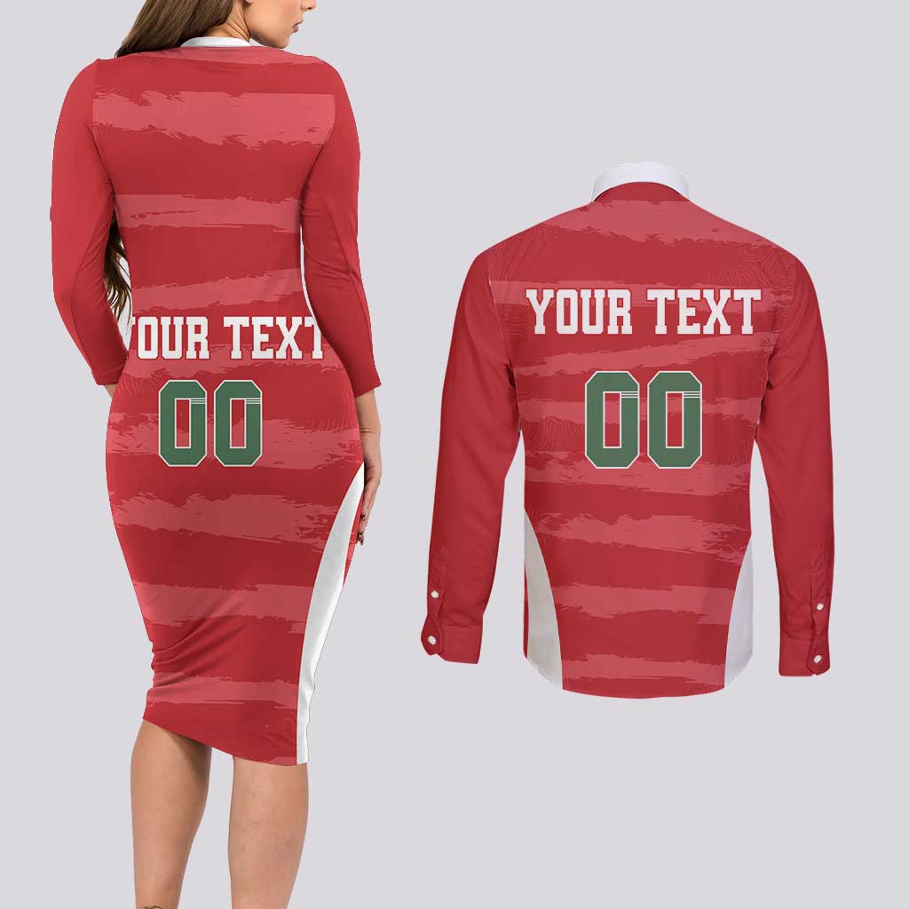 Custom Hungary Football Couples Matching Long Sleeve Bodycon Dress and Long Sleeve Button Shirt Magyarok Classic Football - Wonder Print Shop