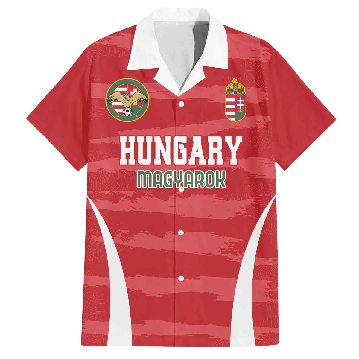Custom Hungary Football Family Matching Off The Shoulder Long Sleeve Dress and Hawaiian Shirt Magyarok Classic Football - Wonder Print Shop
