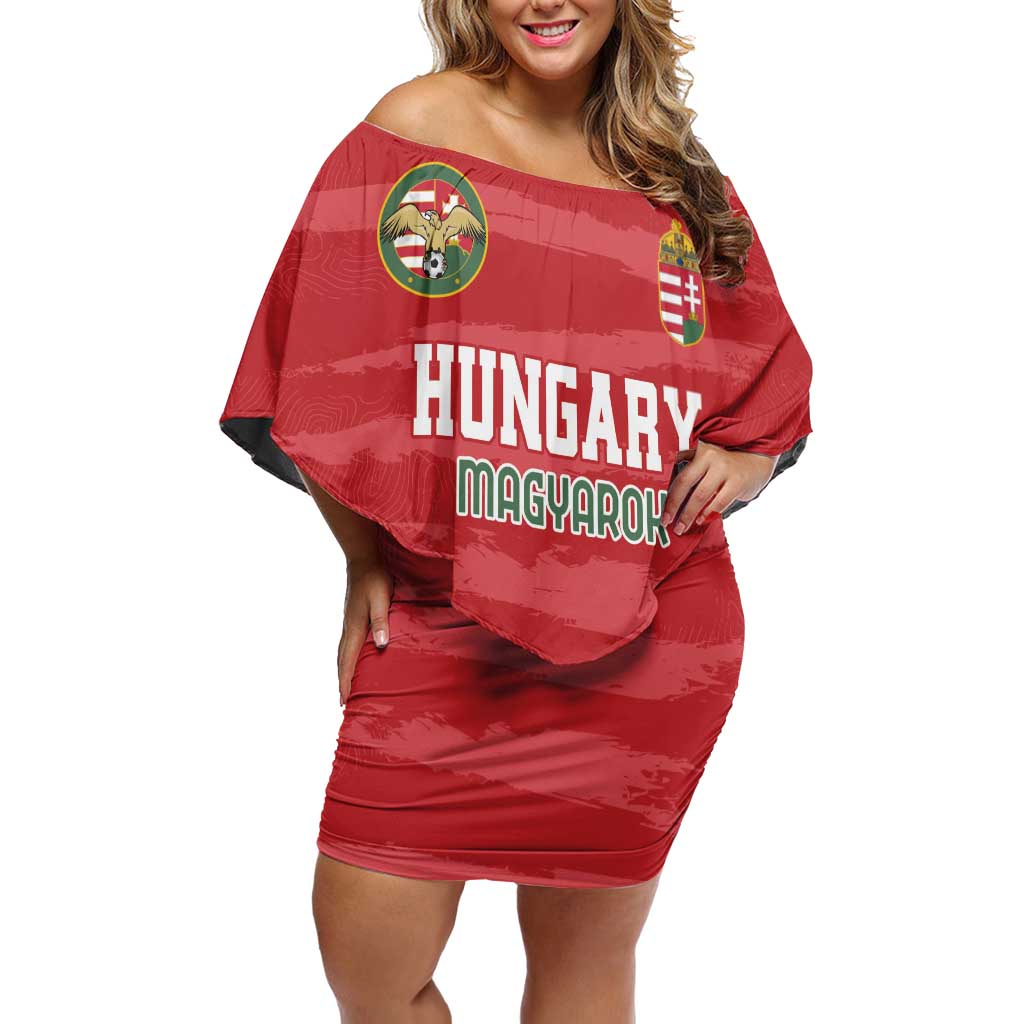 Custom Hungary Football Family Matching Off Shoulder Short Dress and Hawaiian Shirt Magyarok Classic Football - Wonder Print Shop
