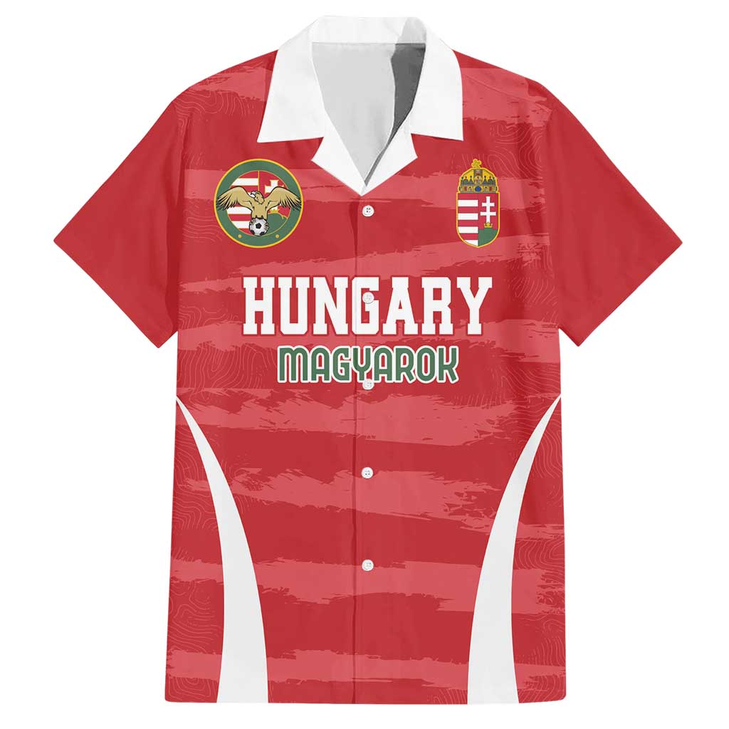 Custom Hungary Football Family Matching Short Sleeve Bodycon Dress and Hawaiian Shirt Magyarok Classic Football - Wonder Print Shop