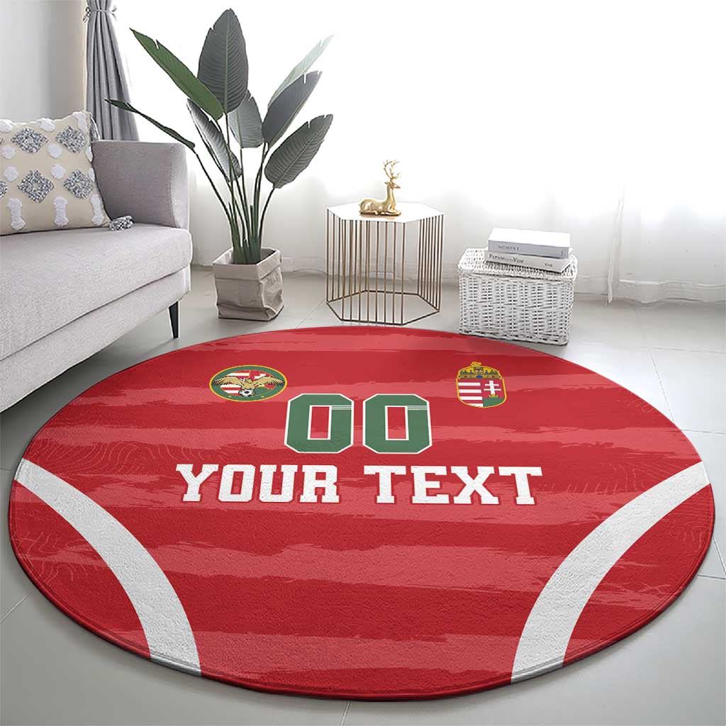 Custom Hungary Football Round Carpet Magyarok Classic Football