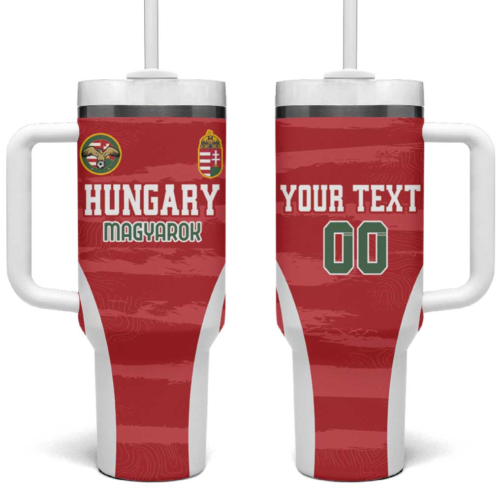 Custom Hungary Football Tumbler With Handle Magyarok Classic Football - Wonder Print Shop