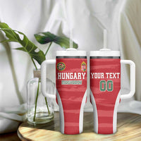Custom Hungary Football Tumbler With Handle Magyarok Classic Football - Wonder Print Shop
