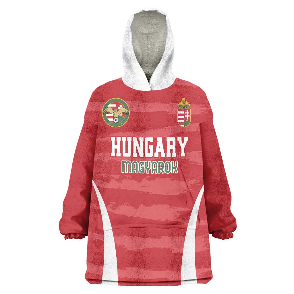 Custom Hungary Football Wearable Blanket Hoodie Magyarok Classic Football - Wonder Print Shop