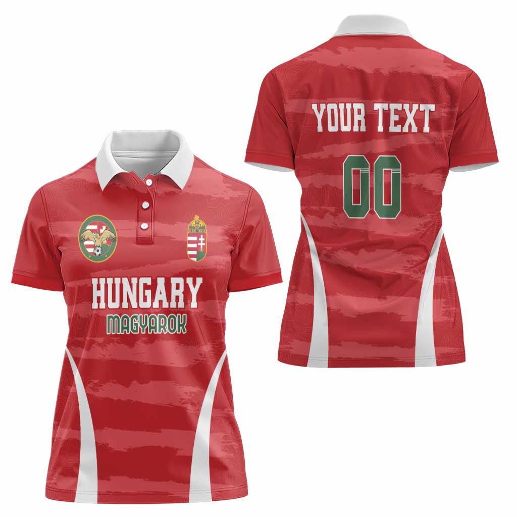 Custom Hungary Football Women Polo Shirt Magyarok Classic Football - Wonder Print Shop