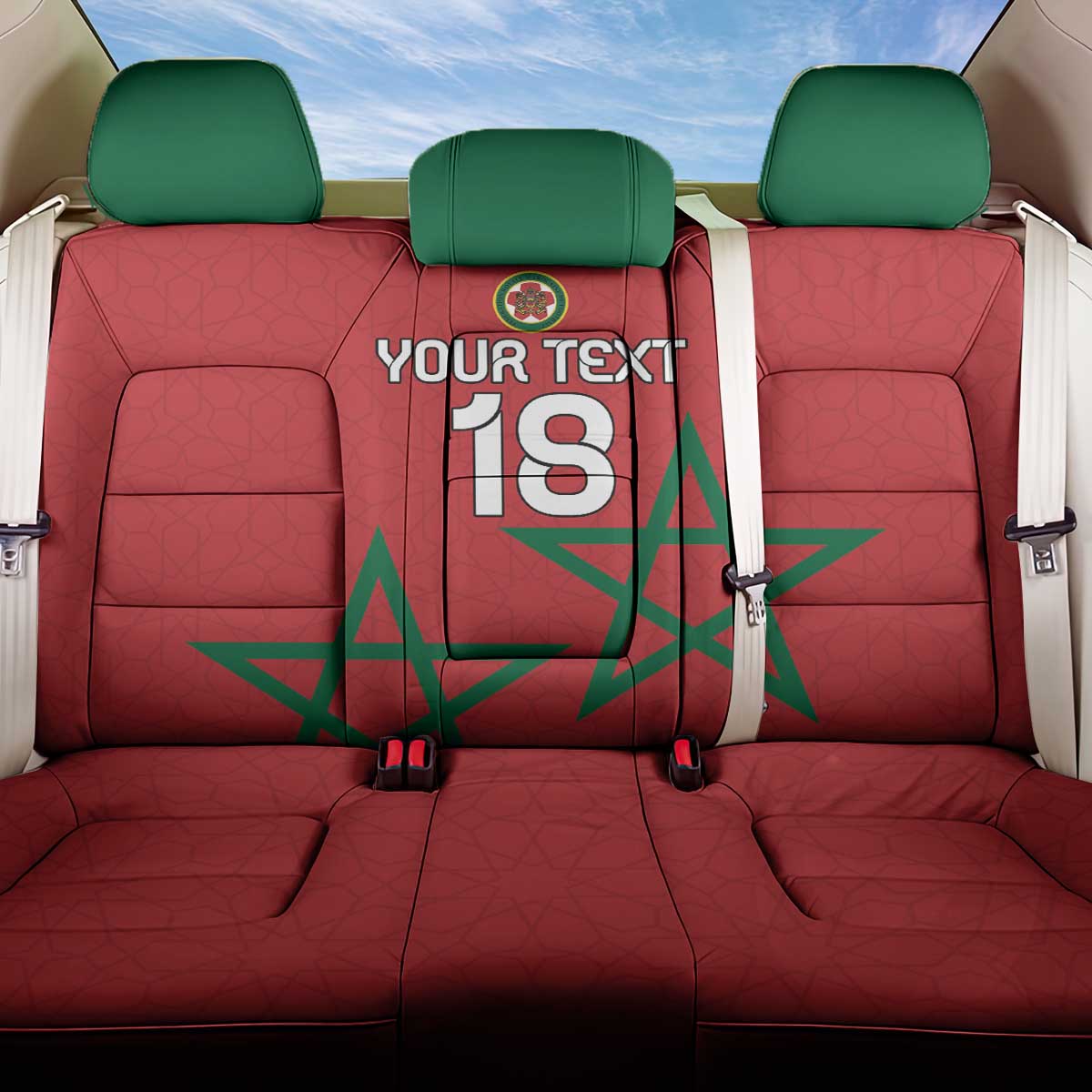 Custom Morocco Heritage Football Back Car Seat Cover Road To Champion