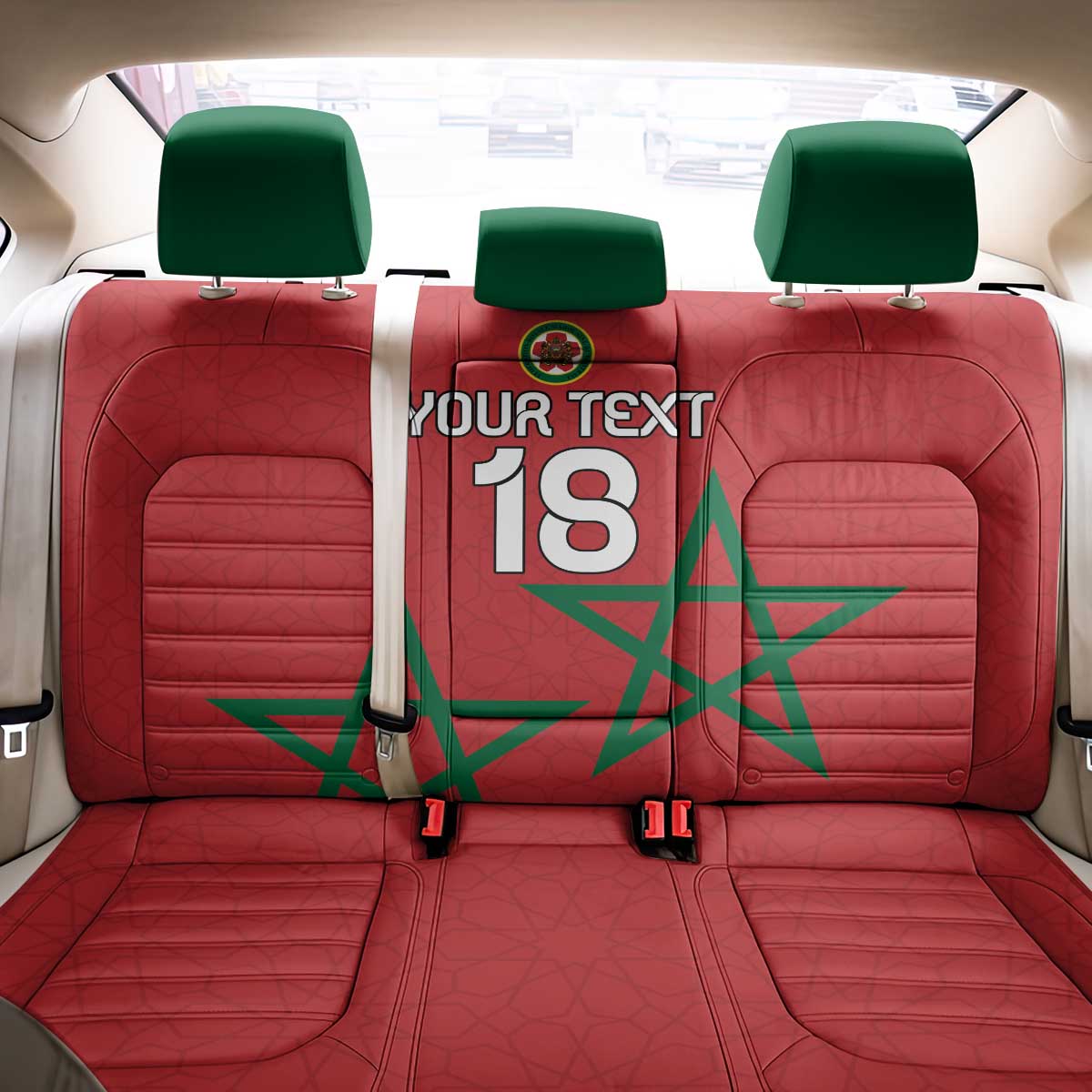 Custom Morocco Heritage Football Back Car Seat Cover Road To Champion