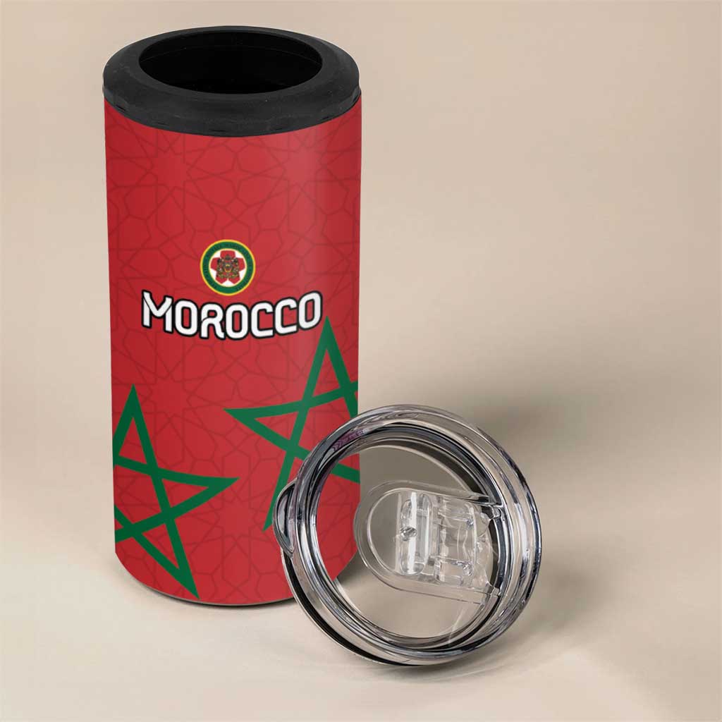 Custom Morocco Heritage Football 4 in 1 Can Cooler Tumbler Road To Champion