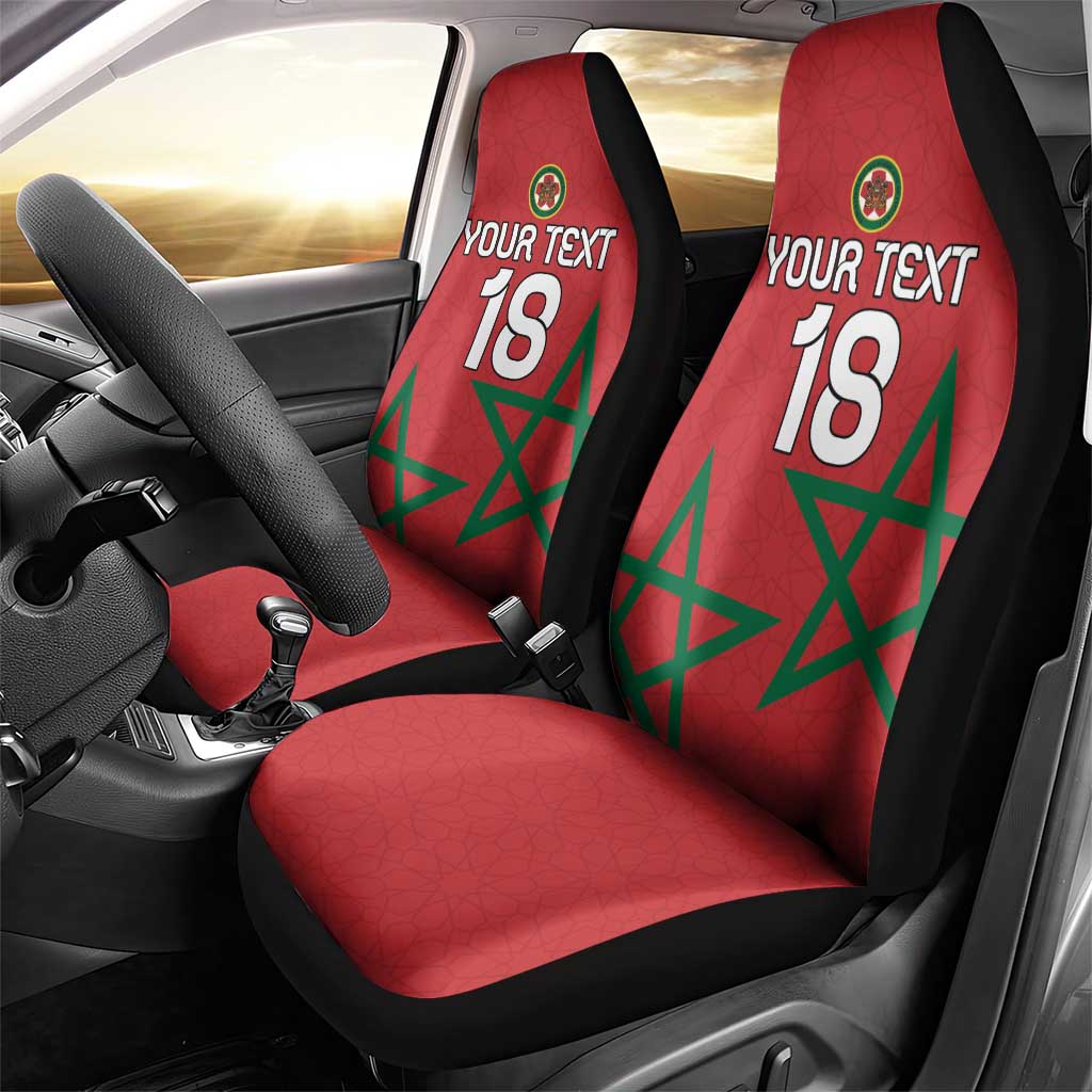 Custom Morocco Heritage Football Car Seat Cover Road To Champion