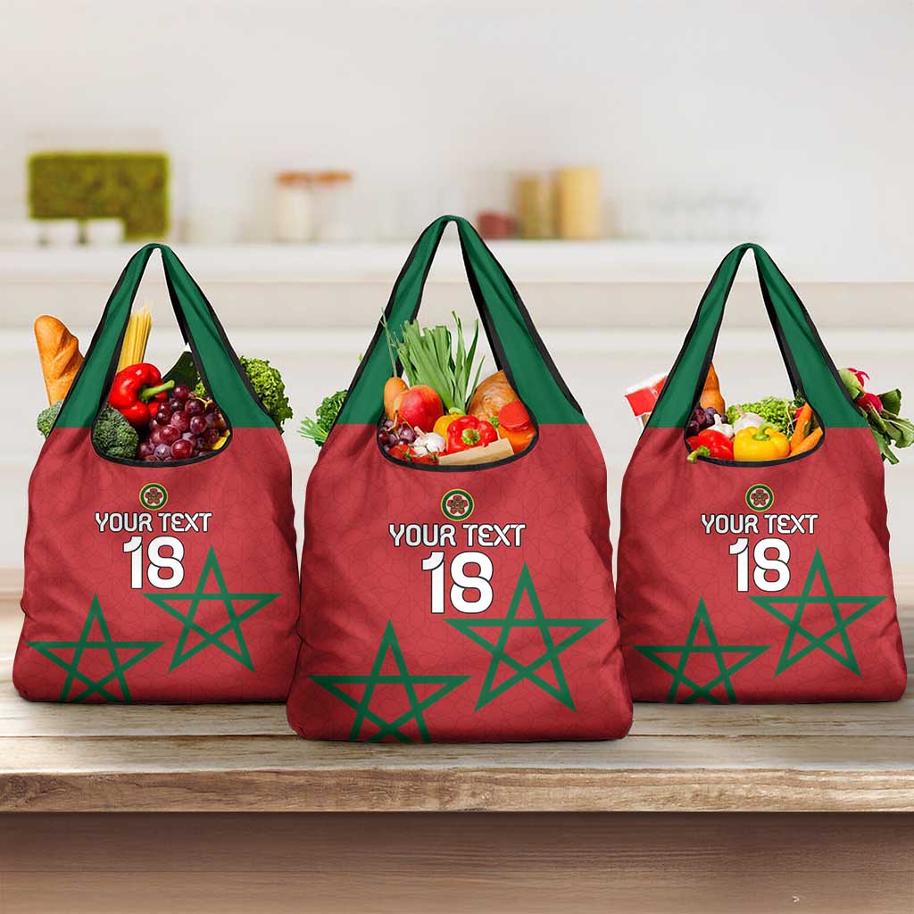 Custom Morocco Heritage Football Grocery Bag Road To Champion