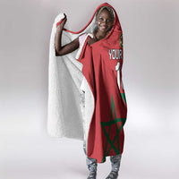 Custom Morocco Heritage Football Hooded Blanket Road To Champion