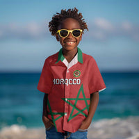 Custom Morocco Heritage Football Kid Hawaiian Shirt Road To Champion