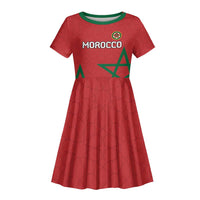 Custom Morocco Heritage Football Kid Short Sleeve Dress Road To Champion