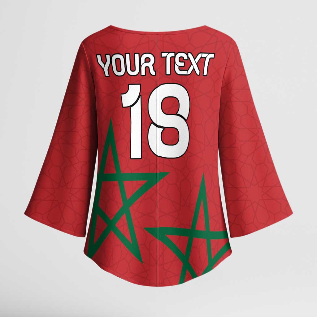 Custom Morocco Heritage Football Kimono Sleeve Blouse Road To Champion