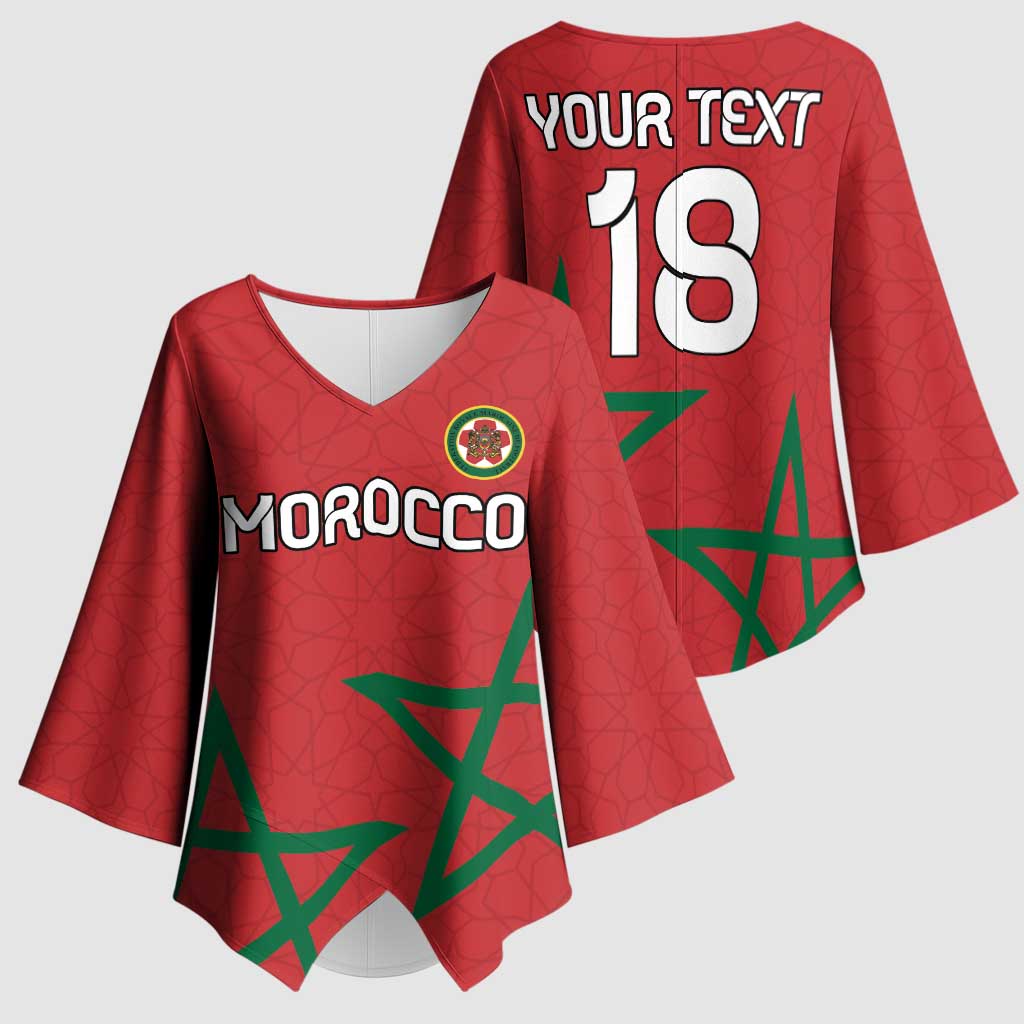 Custom Morocco Heritage Football Kimono Sleeve Blouse Road To Champion