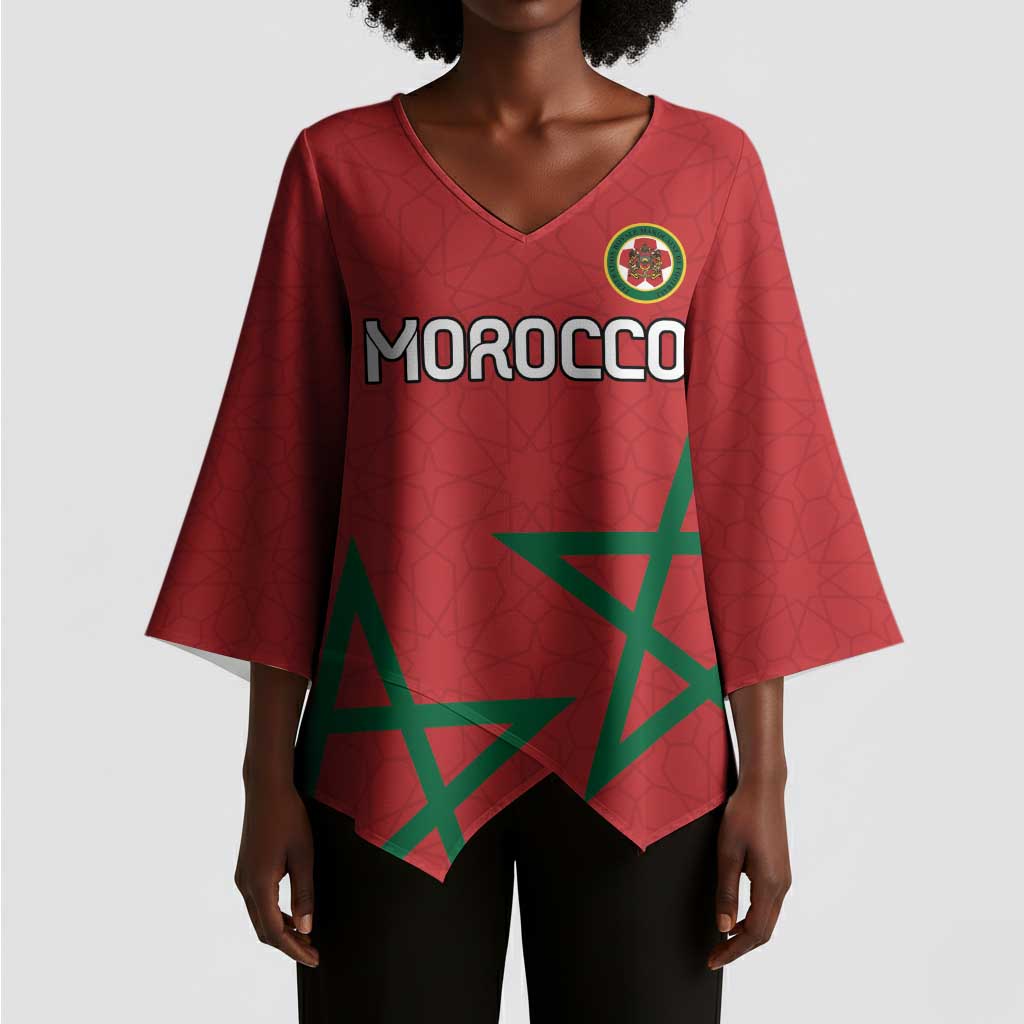 Custom Morocco Heritage Football Kimono Sleeve Blouse Road To Champion