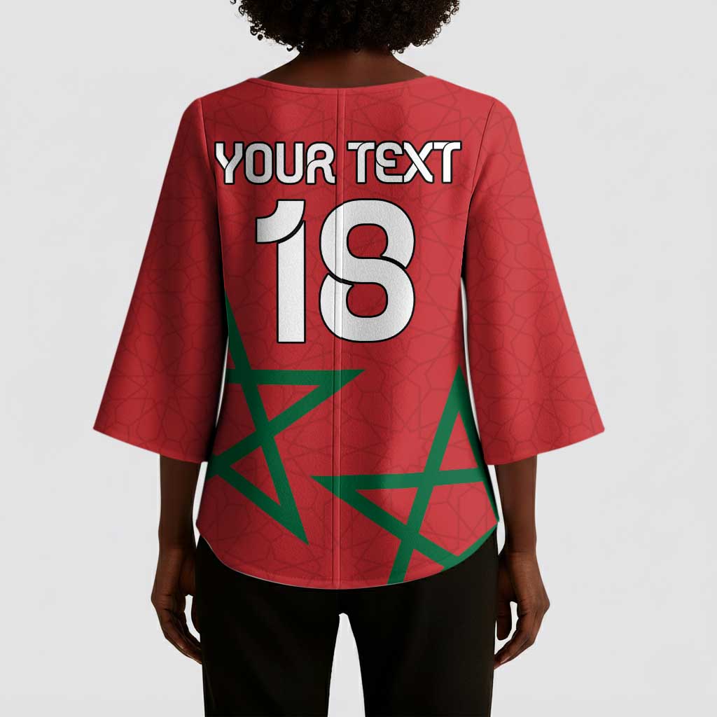 Custom Morocco Heritage Football Kimono Sleeve Blouse Road To Champion
