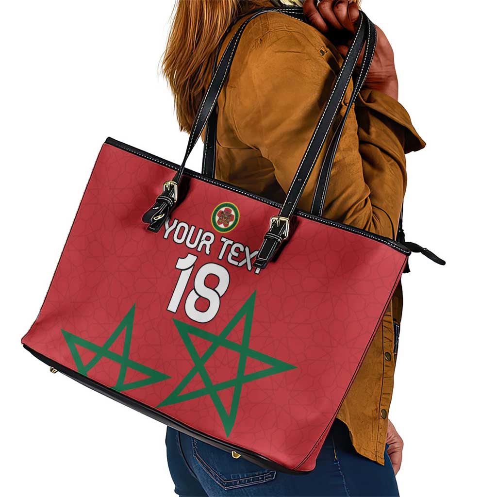 Custom Morocco Heritage Football Leather Tote Bag Road To Champion
