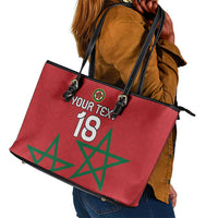 Custom Morocco Heritage Football Leather Tote Bag Road To Champion