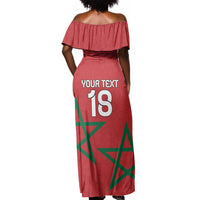 Custom Morocco Heritage Football Off Shoulder Maxi Dress Road To Champion