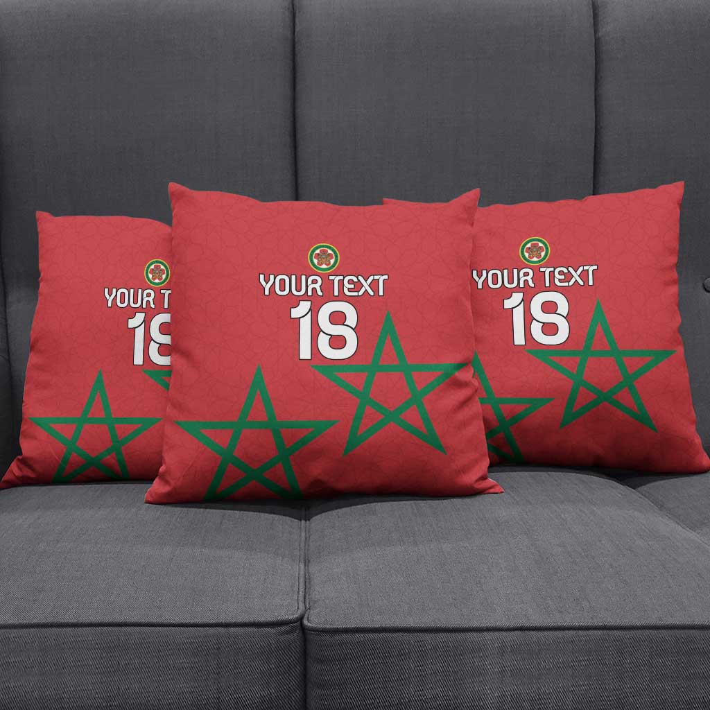 Custom Morocco Heritage Football Pillow Cover Road To Champion