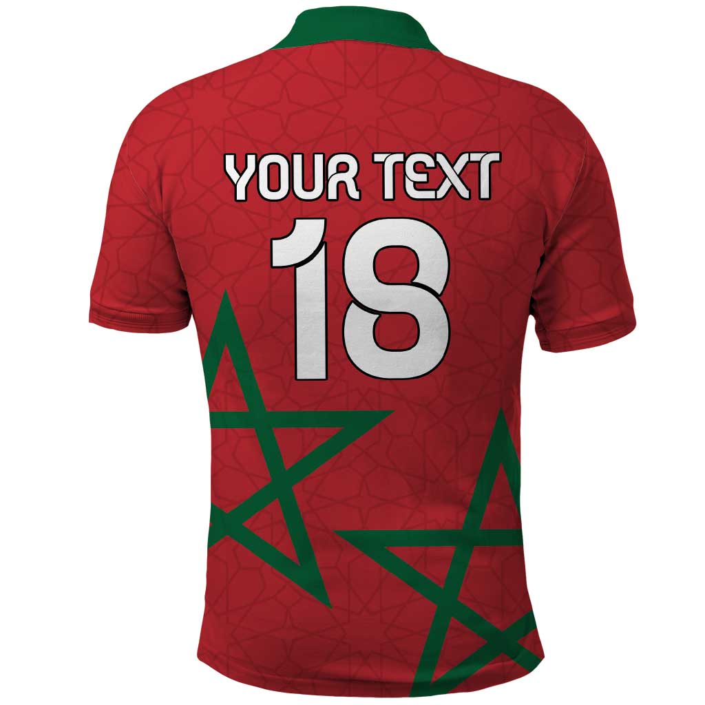 Custom Morocco Heritage Football Polo Shirt Road To Champion