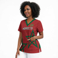 Custom Morocco Heritage Football Scrub Top Road To Champion