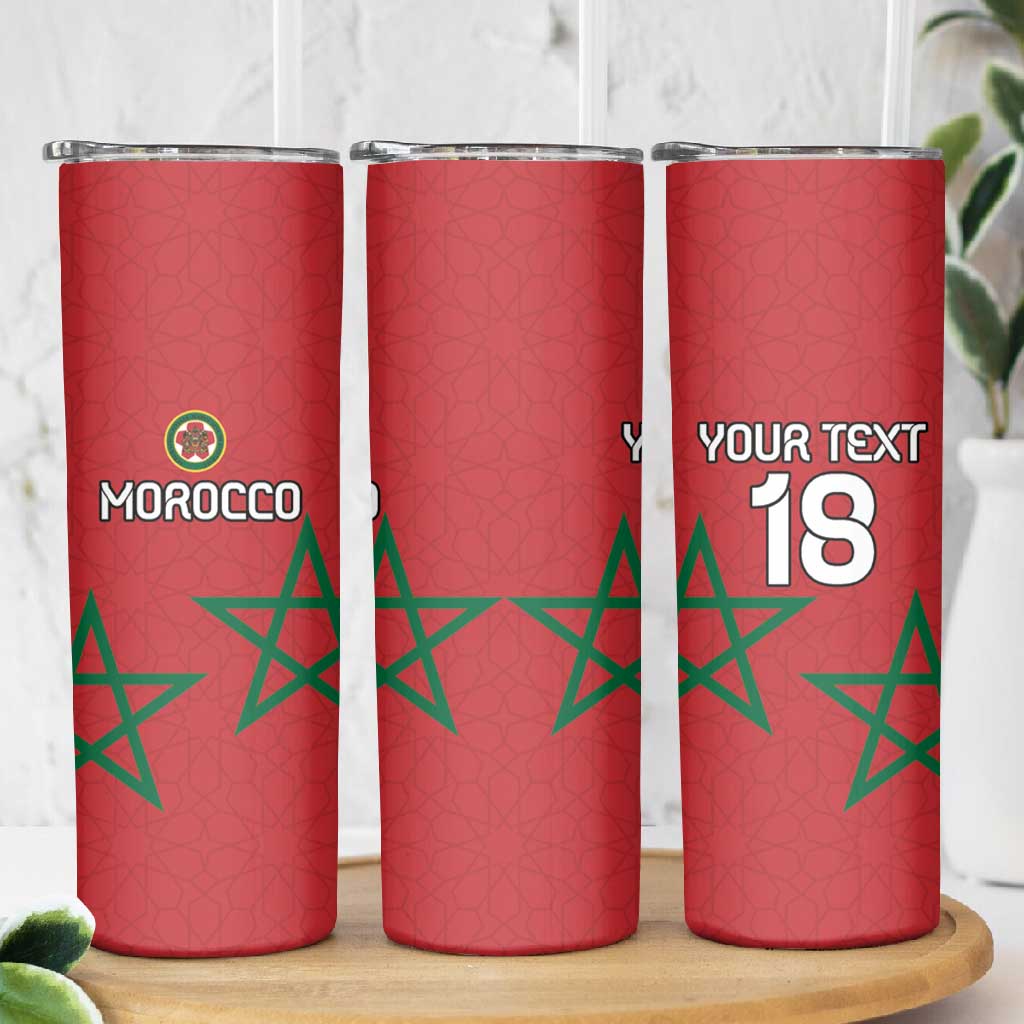 Custom Morocco Heritage Football Skinny Tumbler Road To Champion